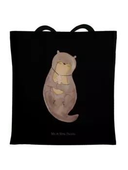 Сумка для переноски Mr & Mrs Panda Otter Muschel ohne Spruch, черный
