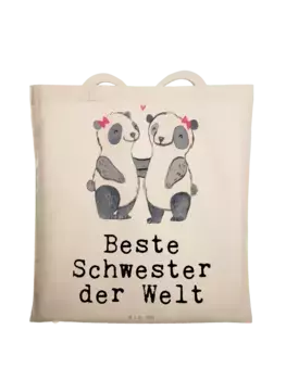 Сумка для переноски Mr & Mrs Panda Panda Beste Schwester der Welt, кремовый