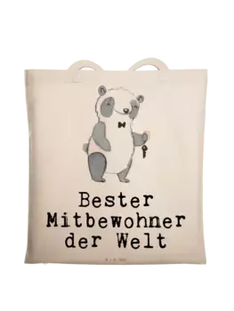 Сумка для переноски Mr & Mrs Panda Panda Bester Mitbewohner der Welt m, кремовый