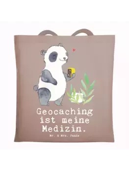 Сумка для переноски Mr & Mrs Panda Panda Geocaching, пастельно-коричневый
