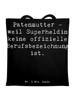 Сумка для переноски Mr & Mrs Panda Patenmutter Superheldin, черный