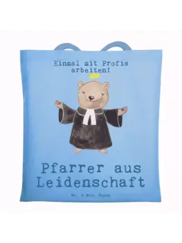 Сумка для переноски Mr & Mrs Panda Pfarrer Leidenschaft, небесно-синий