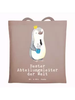 Сумка для переноски Mr & Mrs Panda Pinguin Bester Abteilungsleiter der, пастельно-коричневый