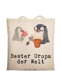 Сумка для переноски Mr & Mrs Panda Pinguin Bester Uropa der Welt, кремовый