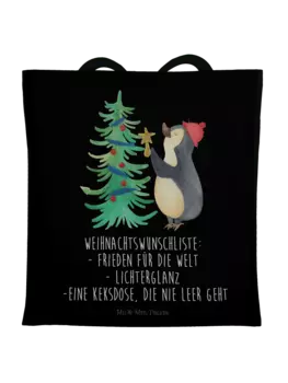 Сумка для переноски Mr & Mrs Panda Pinguin Weihnachtsbaum, черный