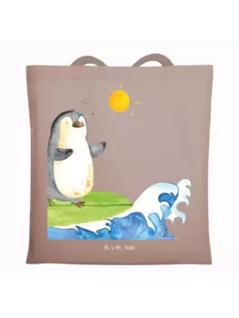 Сумка для переноски Mr & Mrs Panda Pinguin Surfer ohne Spruch, пастельно-коричневый