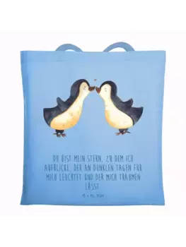 Сумка для переноски Mr & Mrs Panda Pinguin Liebe, небесно-синий