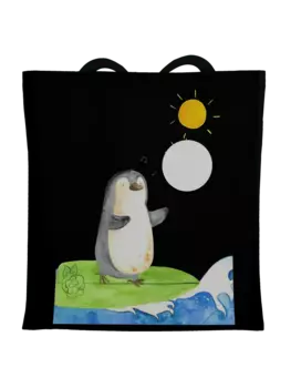 Сумка для переноски Mr & Mrs Panda Pinguin Surfer ohne Spruch, черный