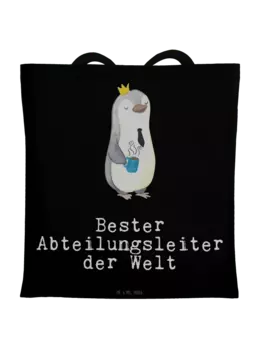 Сумка для переноски Mr & Mrs Panda Pinguin Bester Abteilungsleiter der, черный