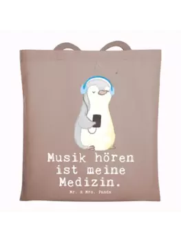 Сумка для переноски Mr & Mrs Panda Pinguin Musik hren, пастельно-коричневый
