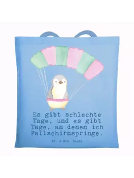 Сумка для переноски Mr & Mrs Panda Pinguin Fallschirm springen, небесно-синий