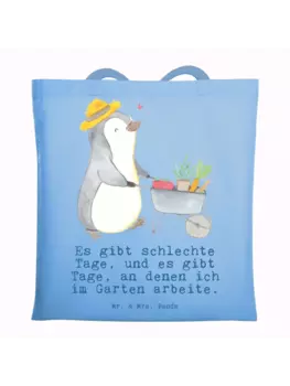 Сумка для переноски Mr & Mrs Panda Pinguin Gartenarbeit, небесно-синий