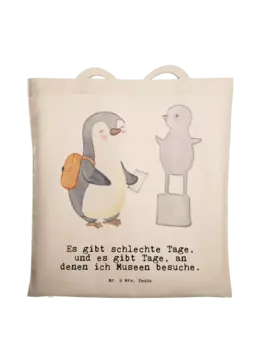 Сумка для переноски Mr & Mrs Panda Pinguin Museum besuchen, кремовый