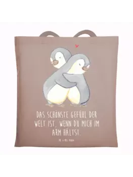 Сумка для переноски Mr & Mrs Panda Pinguine Kuscheln, пастельно-коричневый