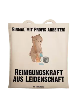 Сумка для переноски Mr & Mrs Panda Reinigungskraft Leidenschaft, кремовый