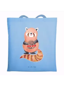 Сумка для переноски Mr & Mrs Panda Roter Panda ohne Spruch, небесно-синий