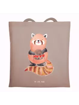 Сумка для переноски Mr & Mrs Panda Roter Panda ohne Spruch, пастельно-коричневый