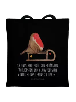 Сумка для переноски Mr & Mrs Panda Rotkehlchen Schlitten, черный