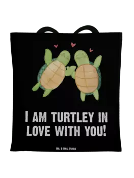 Сумка для переноски Mr & Mrs Panda Schildkrten Paar, черный