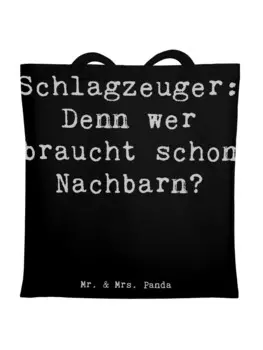 Сумка для переноски Mr & Mrs Panda Schlagzeuger Spruch, черный