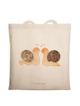 Сумка для переноски Mr & Mrs Panda Schnecken Liebe ohne Spruch, кремовый