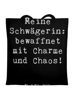 Сумка для переноски Mr & Mrs Panda Schwgerin Charmant Chaos, черный