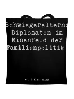 Сумка для переноски Mr & Mrs Panda Schwiegereltern Diplomaten, черный