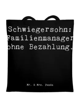 Сумка для переноски Mr & Mrs Panda Schwiegersohn Manager, черный