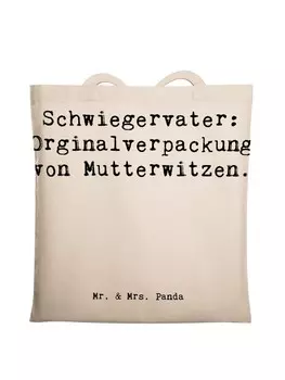 Сумка для переноски Mr & Mrs Panda Schwiegervater Witze, кремовый