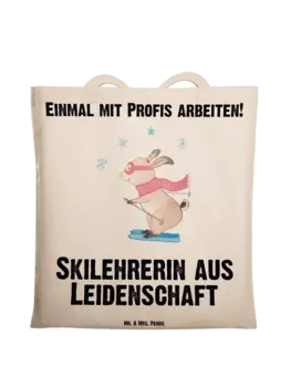 Сумка для переноски Mr & Mrs Panda Skilehrerin Leidenschaft, кремовый