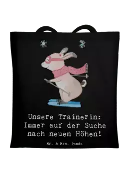 Сумка для переноски Mr & Mrs Panda Skispringen Trainerin, черный
