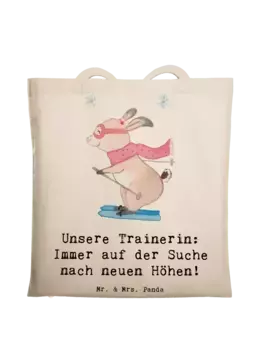 Сумка для переноски Mr & Mrs Panda Skispringen Trainerin, кремовый