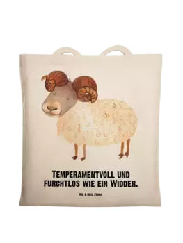 Сумка для переноски Mr & Mrs Panda Sternzeichen Widder, кремовый