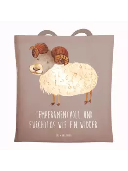 Сумка для переноски Mr & Mrs Panda Sternzeichen Widder, пастельно-коричневый
