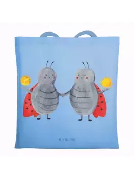 Сумка для переноски Mr & Mrs Panda Sternzeichen Zwilling ohne Spruch, небесно-синий