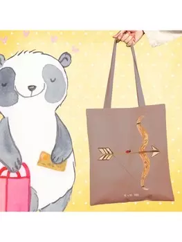 Сумка для переноски Mr & Mrs Panda Sternzeichen Schtze ohne Spruch, пастельно-коричневый