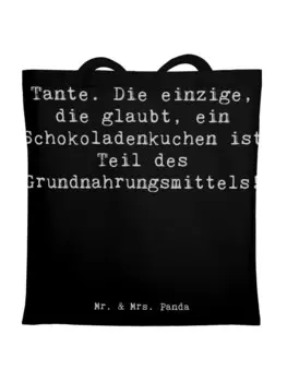 Сумка для переноски Mr & Mrs Panda Tante Schokoladenkuchen, черный