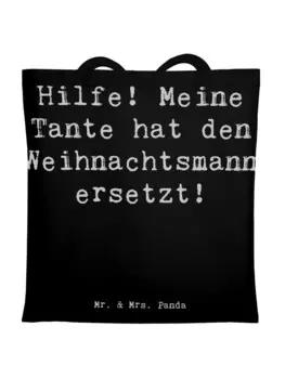 Сумка для переноски Mr & Mrs Panda Tante Weihnachten, черный