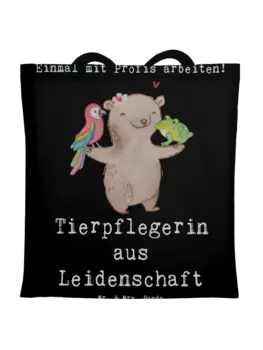 Сумка для переноски Mr & Mrs Panda Tierpflegerin Leidenschaft, черный