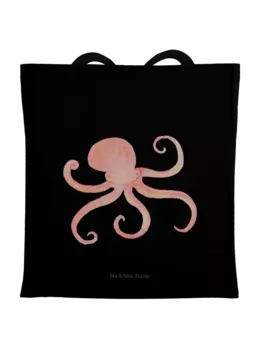 Сумка для переноски Mr & Mrs Panda Tintenfisch ohne Spruch, черный