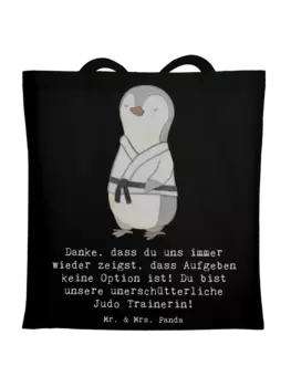 Сумка для переноски Mr & Mrs Panda Unerschtterliche Judo Trainerin mi, черный
