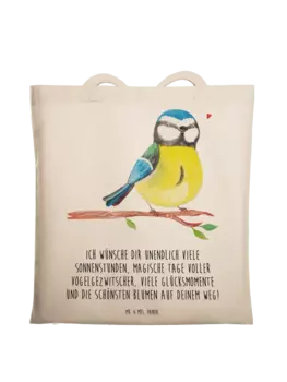 Сумка для переноски Mr & Mrs Panda Vogel Blaumeise, кремовый