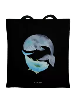 Сумка для переноски Mr & Mrs Panda Walfisch Thunfisch ohne Spruch, черный