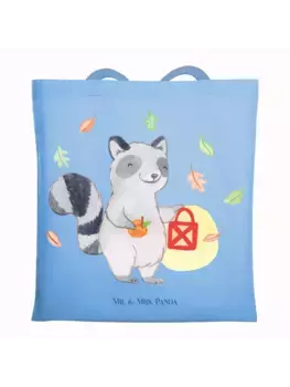 Сумка для переноски Mr & Mrs Panda Waschbr Laterne ohne Spruch, небесно-синий