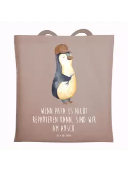 Сумка для переноски Mr & Mrs Panda Wenn Papa es nicht reparieren kann, пастельно-коричневый