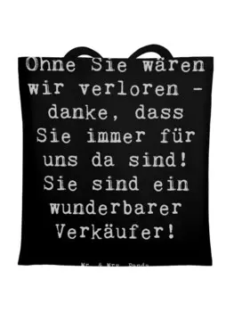 Сумка для переноски Mr & Mrs Panda Wunderbarer Verkufer, черный