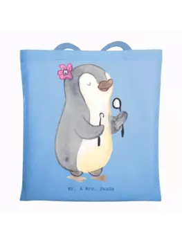 Сумка для переноски Mr & Mrs Panda Zahnarzthelferin Herz ohne Spruch, небесно-синий