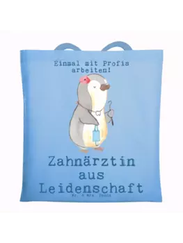 Сумка для переноски Mr & Mrs Panda Zahnrztin Leidenschaft, небесно-синий