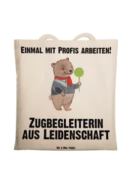 Сумка для переноски Mr & Mrs Panda Zugbegleiterin Leidenschaft, кремовый