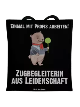 Сумка для переноски Mr & Mrs Panda Zugbegleiterin Leidenschaft, черный